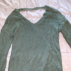 Green knit sweater